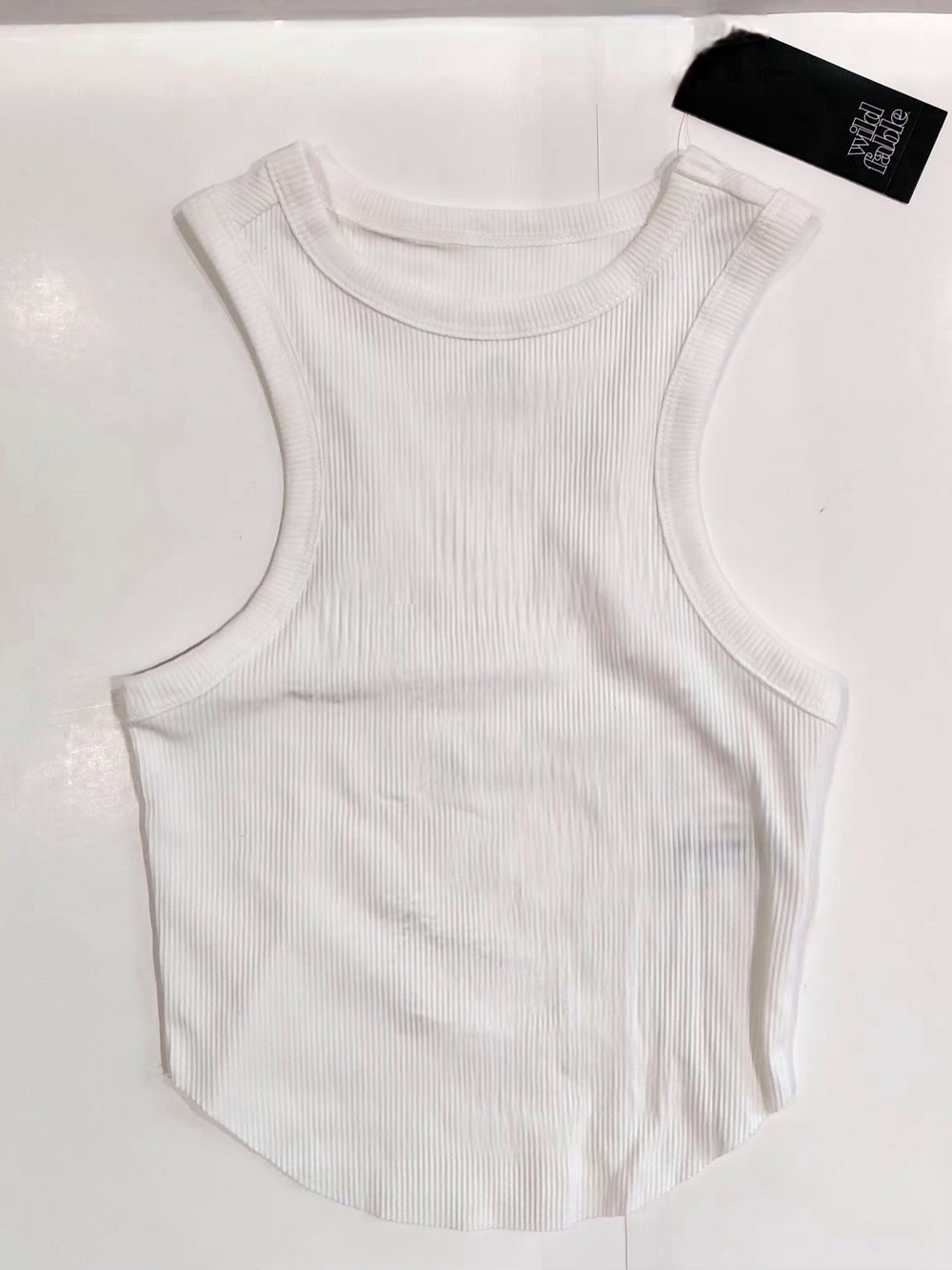 NWT wild fable White Ribbed Racerback Tank Size Xxs